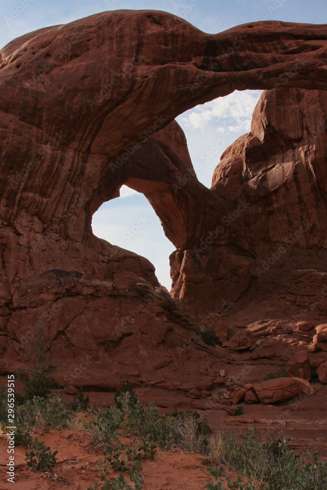 Double Arch located in the Arches National Park located in Moab, Utah.