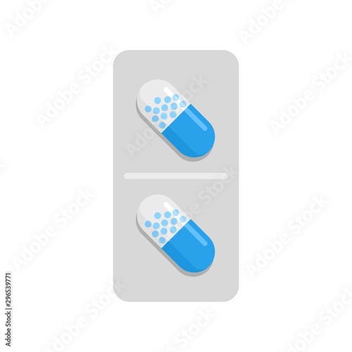 Modern antibiotic capsule icon. Flat illustration of modern antibiotic capsule vector icon for web design