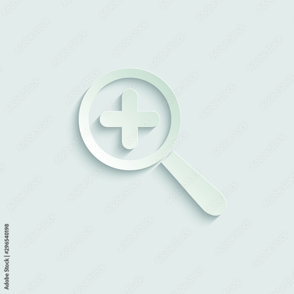 Fototapeta premium Search Icon vector paper icon