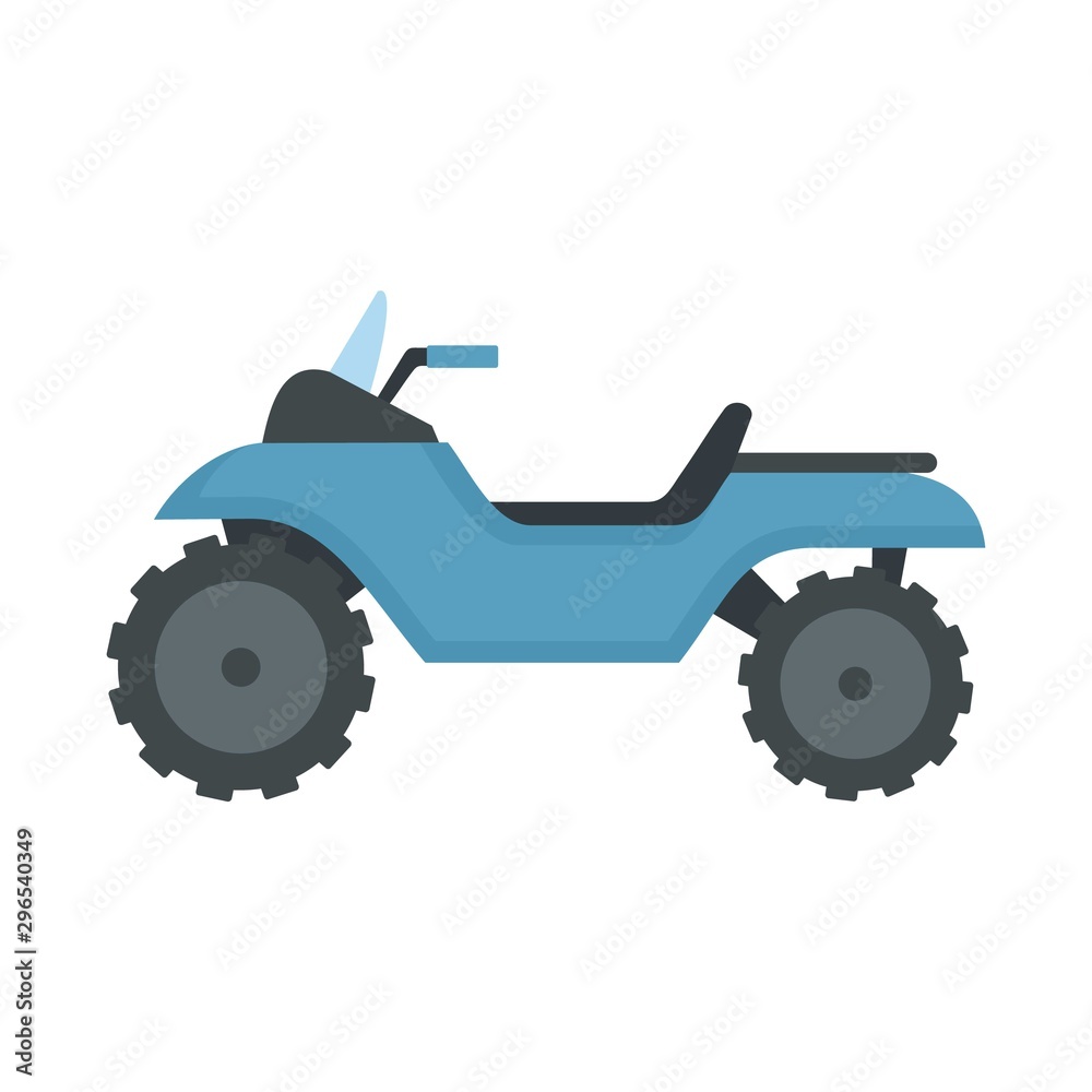 Racing quad bike icon. Flat illustration of racing quad bike vector icon for web design