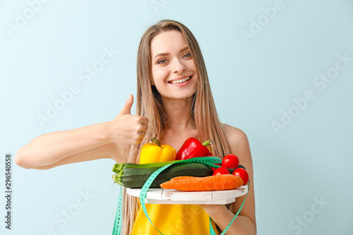 Happy woman with healthy ve...