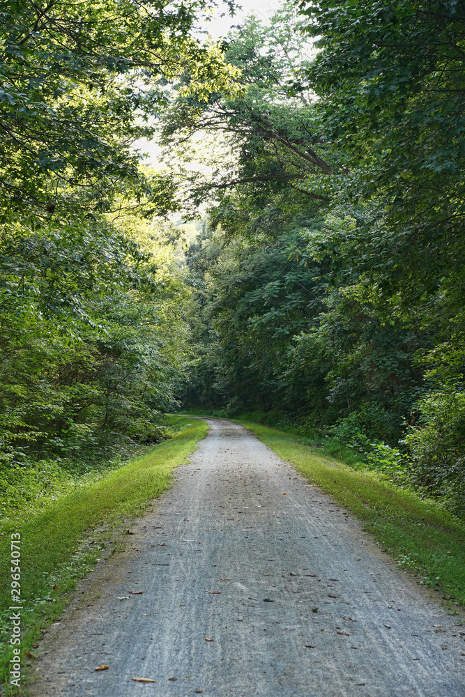 Gravel path through the rails to trails in Western Pennsylvania. Gravel path through the rails to trails in Western Pennsylvania.
