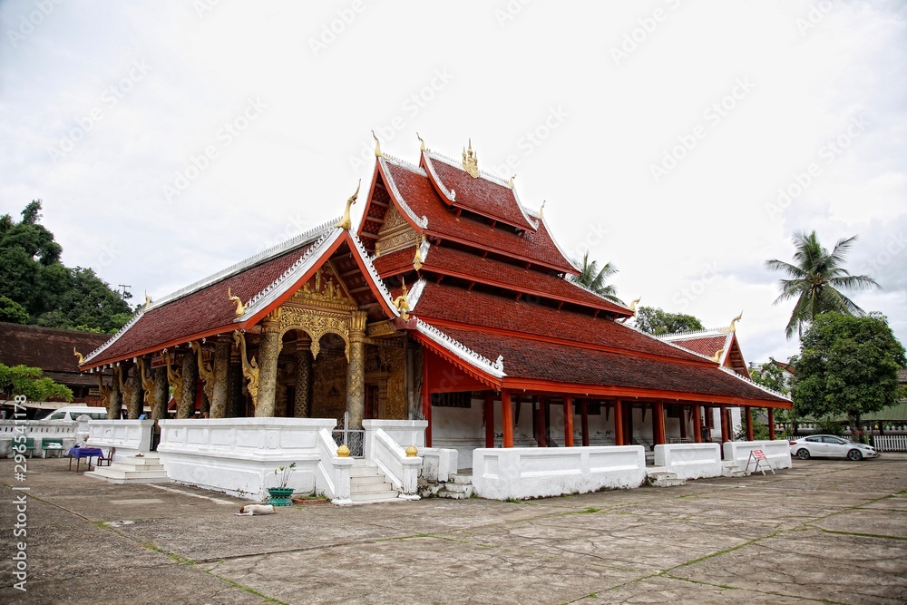 The wooden Wat Mai temple in Luang Prabang, Laos