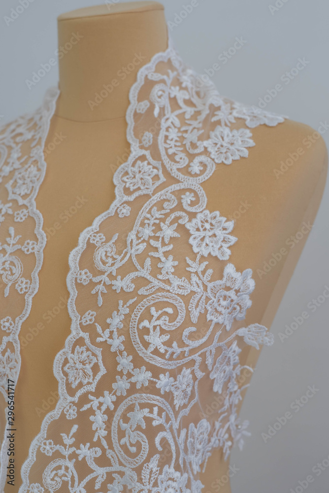 White lace stock photo on dummy, mannequin