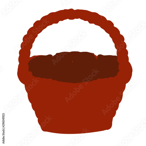 Brown Fruit Basket - Cartoon Vector Image