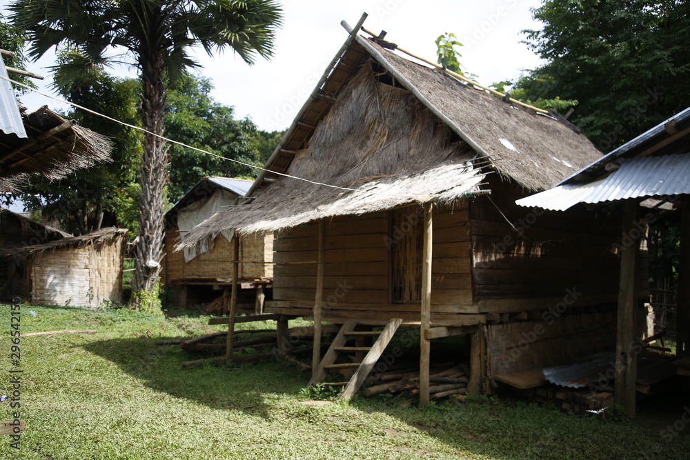 Homes in the countryside of the local winged people of Luang Prabang. Laos Homes in the countryside of the local winged people of Luang Prabang. Laos