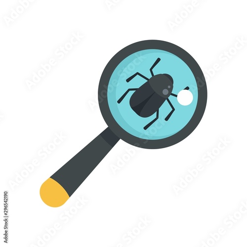 Virus bug icon. Flat illustration of virus bug vector icon for web design