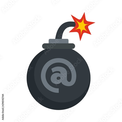 Mail bomb icon. Flat illustration of mail bomb vector icon for web design