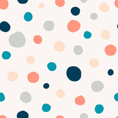 Acrylglasbilder Polka-Dot-Muster Bunte Punkte Minimalistisches Abstraktes Muster  © AngellozOlga