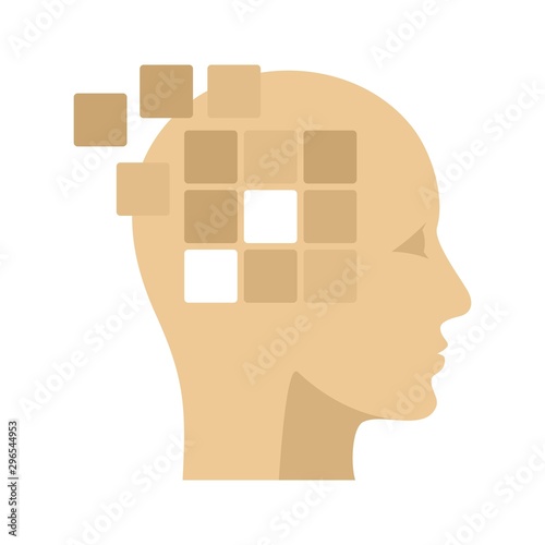 Forget memory alzheimer icon. Flat illustration of forget memory alzheimer vector icon for web design