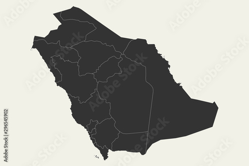 Modern saudi arabia map with boundaries vector illustration