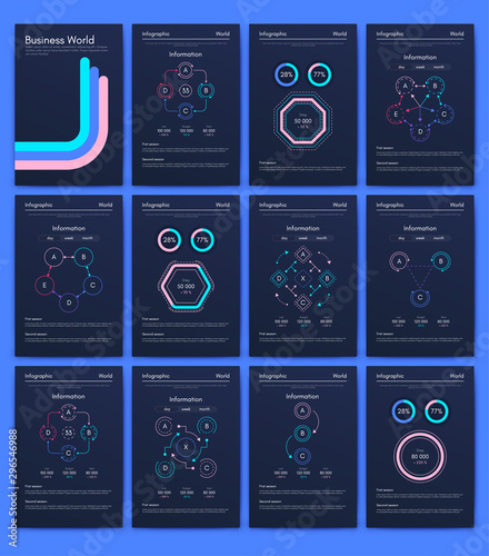 Modern infographic vector concept. Business graphics brochures.
