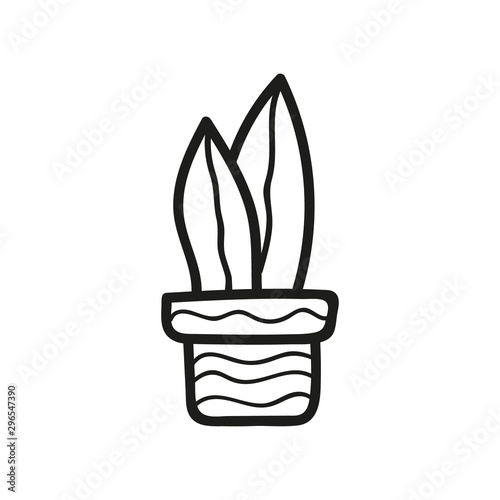 cactus vector . outline cactus image. black and white cactus on white background