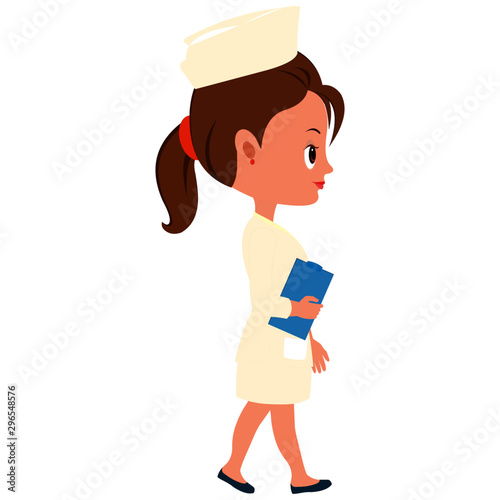 Nurse - Side Pose - Cartoon Vector Image