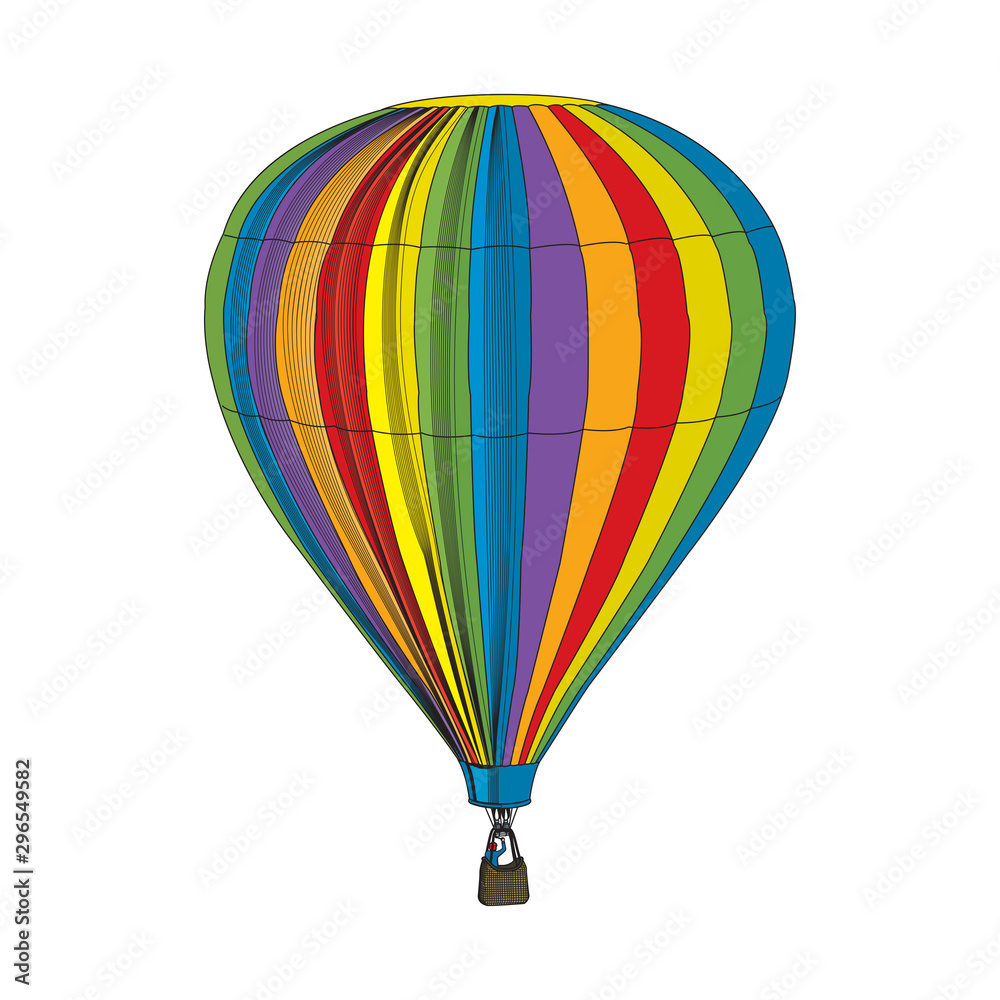 Fototapeta premium Hot Air Balloon on a white background