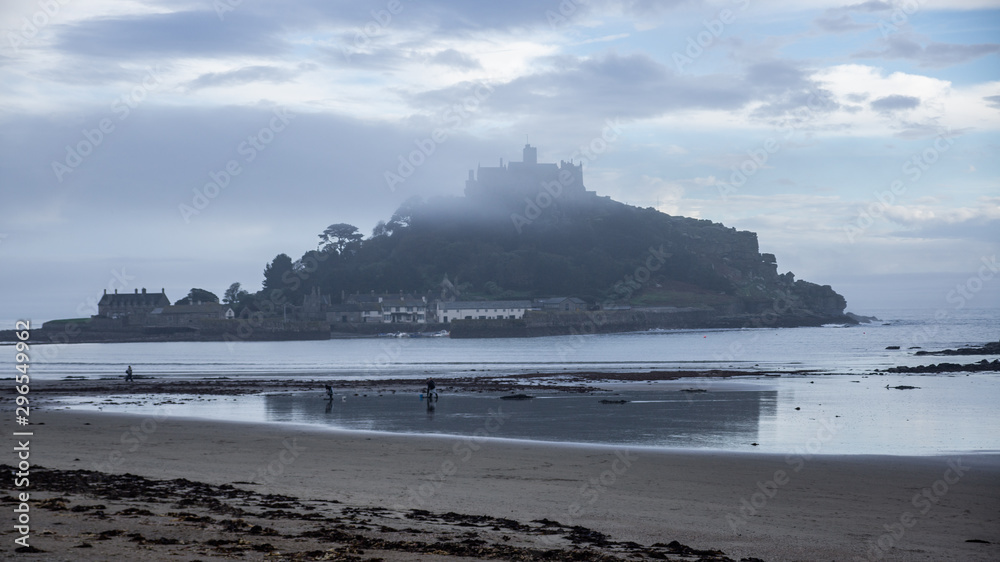 St Michael's Mount, Cornwall, on misty day 