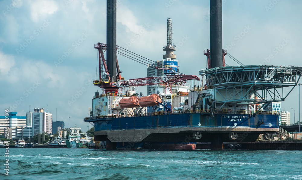 A ship berthed on the coast of Lagos Lagoon, Apapa A ship berthed on the coast of Lagos Lagoon, Apapa