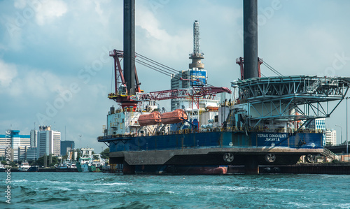 A ship berthed on the coast of Lagos Lagoon, Apapa