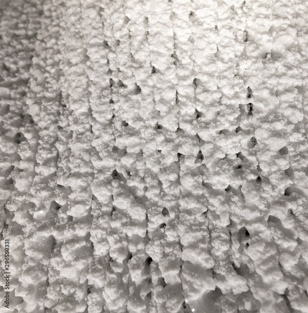 White walls of ice and snow in a cave White walls of ice and snow in a cave