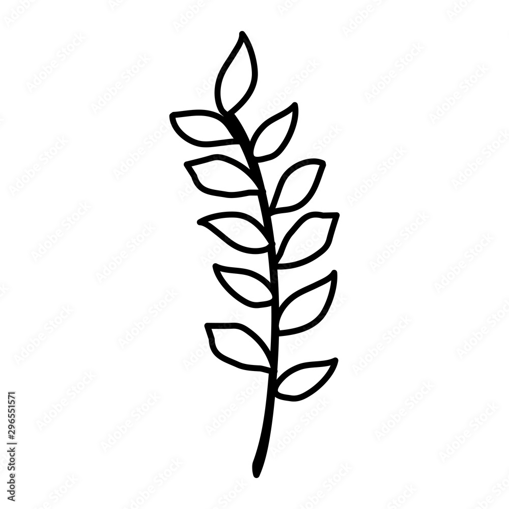 autumn branch with leafs isolated icon vector illustration design