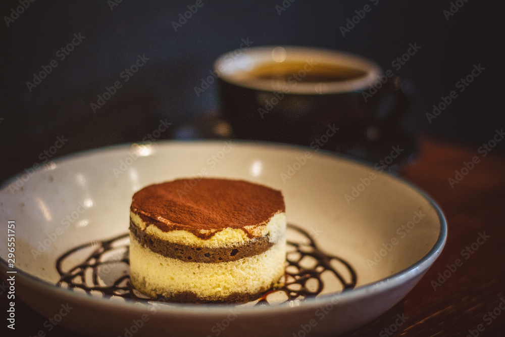 Tiramisu A rich treat blending the bold flavours of cocoa and espresso with mascarpone cheese and ladyfinger biscuits