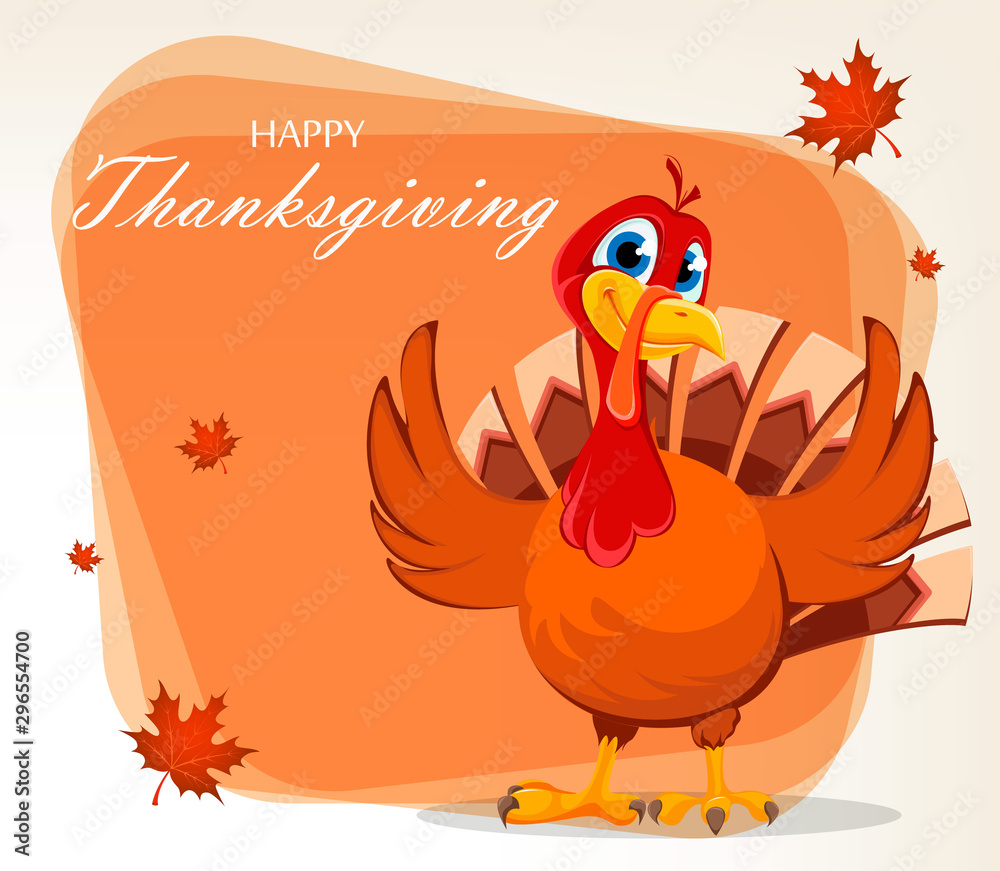 Thanksgiving turkey. Happy Thanksgiving Day. Stock Vector