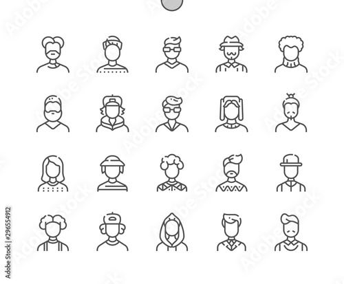 Man avatar Well-crafted Pixel Perfect Vector Thin Line Icons 30 2x Grid for Web Graphics and Apps. Simple Minimal Pictogram