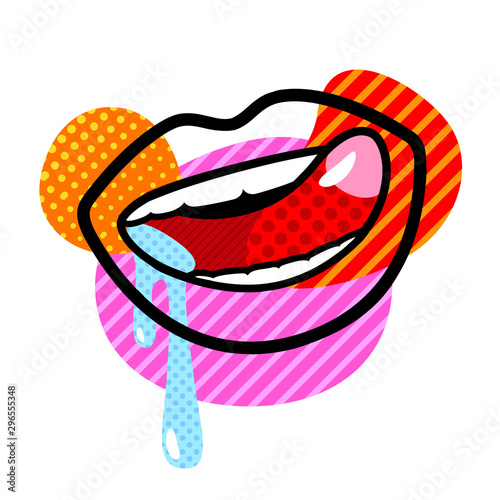 SEXY pop art lips modern illustration for your design