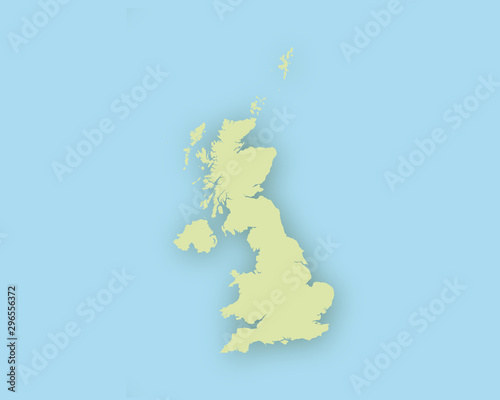 Karte von Großbritannien mit Schatten