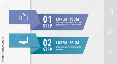 Vector infographic flat template arrows for two diagrams, graph, presentation. Business concept with 2 rectangles. For content, flowchart, step for step, timeline, marketing, data visualization, web