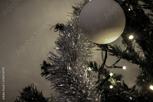 christmas tree with lights and decorations