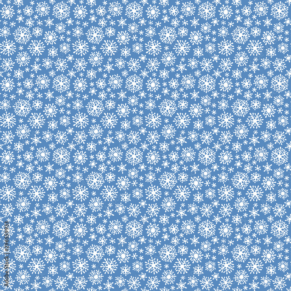 Christmas seamless doodle pattern with snowflakes Christmas seamless doodle pattern with snowflakes