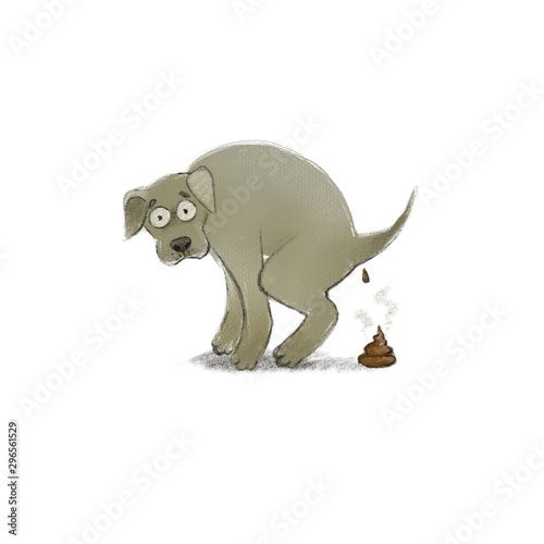 Canvas Print dog defecate Labrador big character