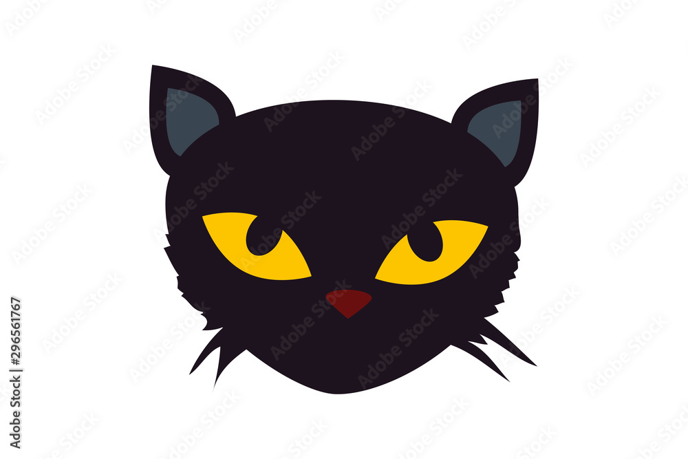 Fototapeta premium face of black cat halloween isolated icon vector illustration design