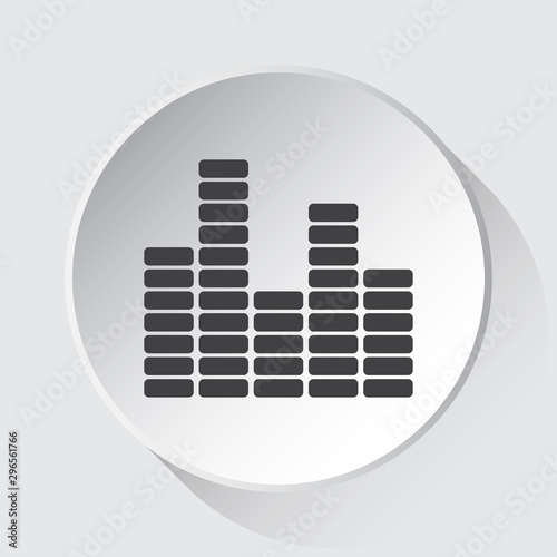 equalizer symbol, simple gray icon on white button