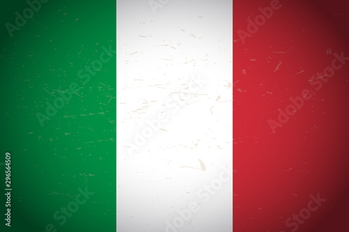 Flag of Italy. Vector illustration. Grunge background