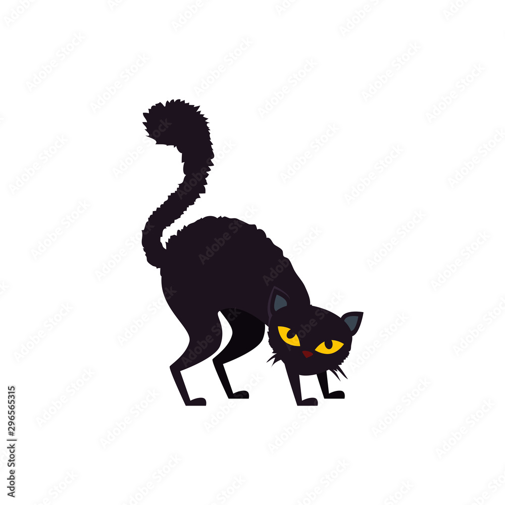 Obraz premium black cat halloween isolated icon vector illustration design