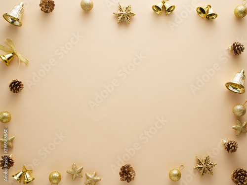 Christmas gold glitter elements.