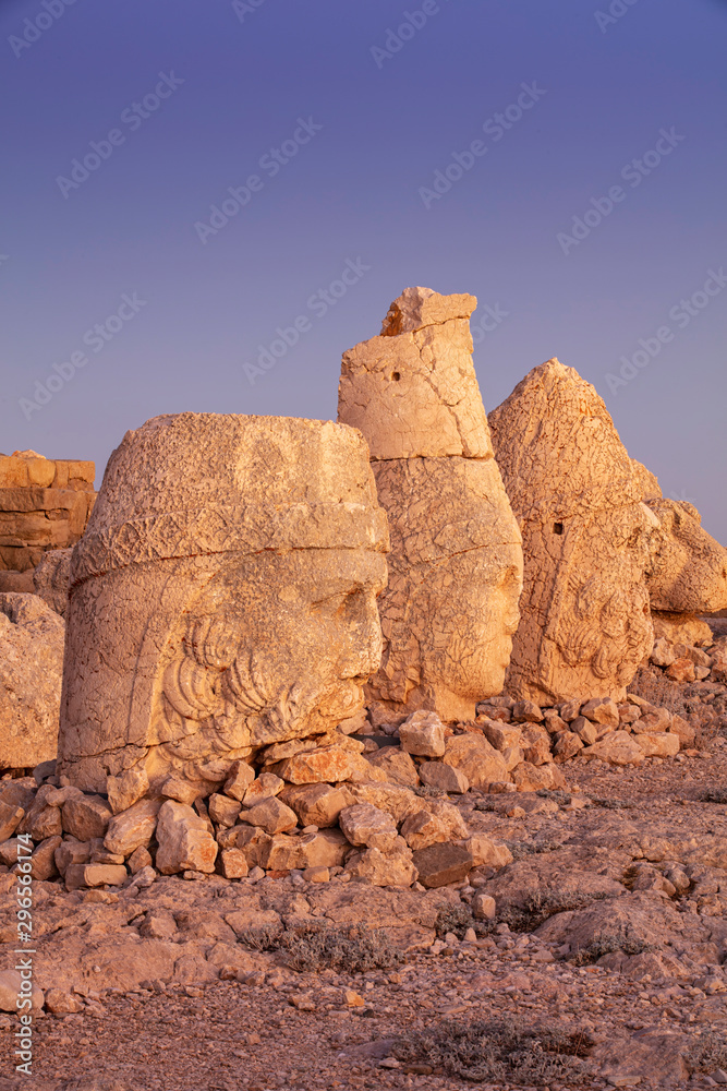 Statues on top of the Nemrut Mountain, in Adiyaman, Turkey