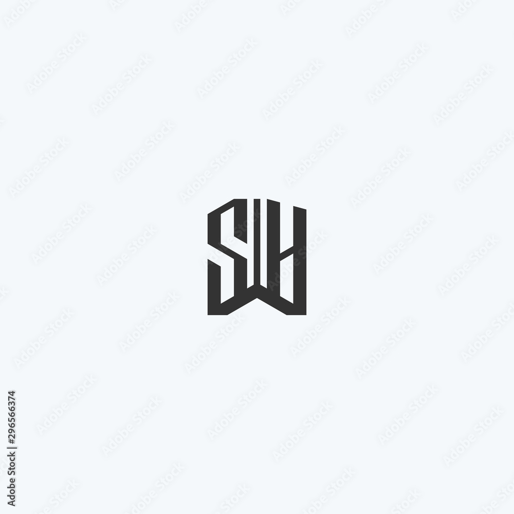 Abstract monogram letter SH logo design. Unique initial icon illustration vector Abstract monogram letter SH logo design. Unique initial icon illustration vector