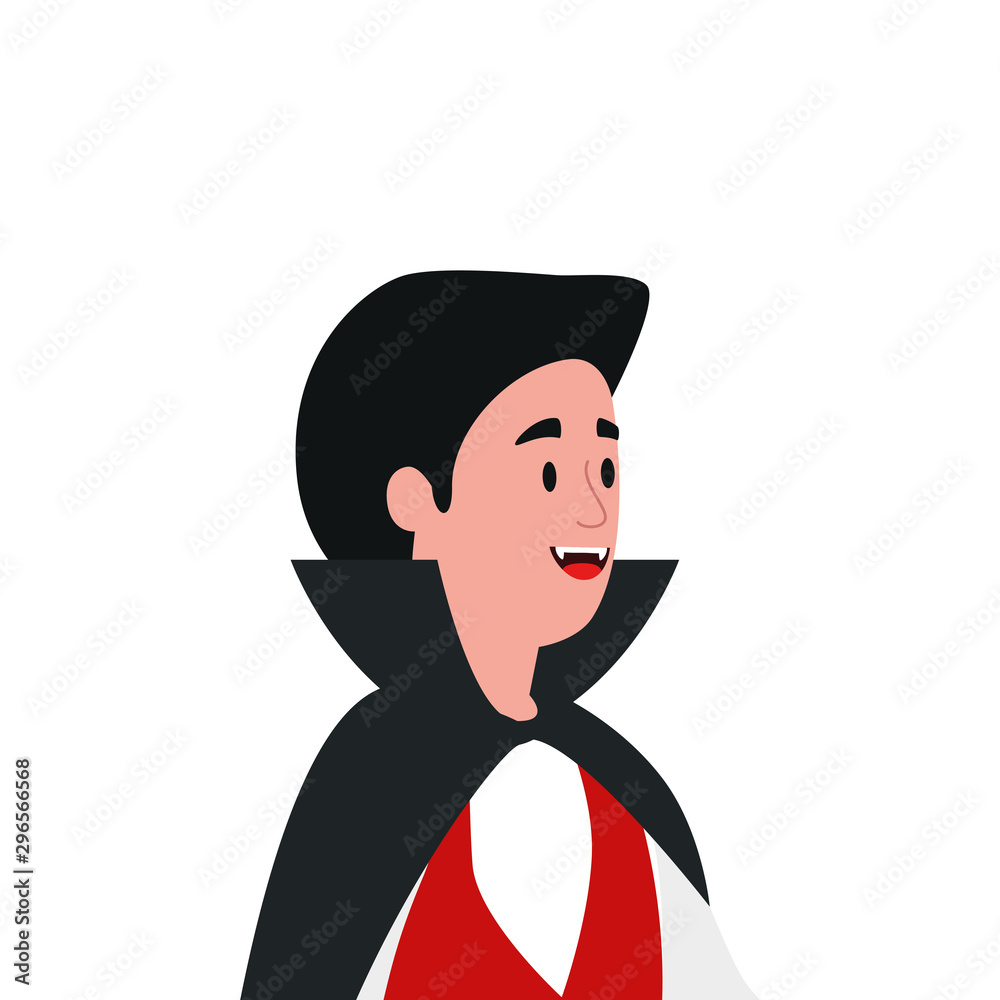 young man disguised vampire isolated icon vector illustration design young man disguised vampire isolated icon vector illustration design