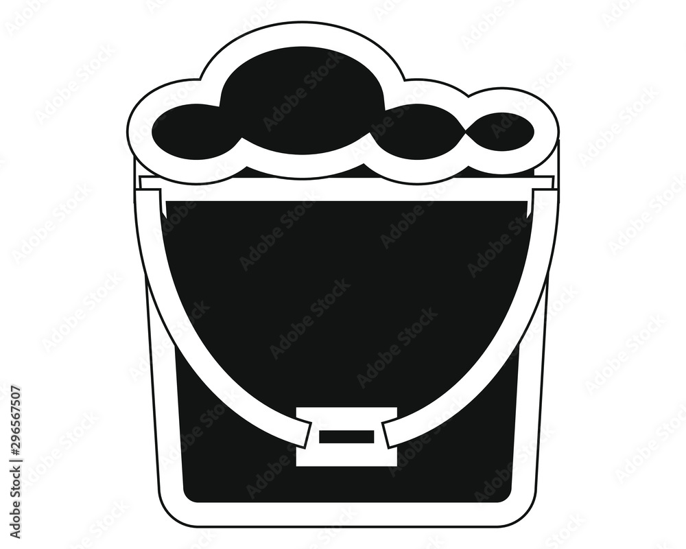 simple sketch vector, scrub bucket icon simple sketch vector, scrub bucket icon