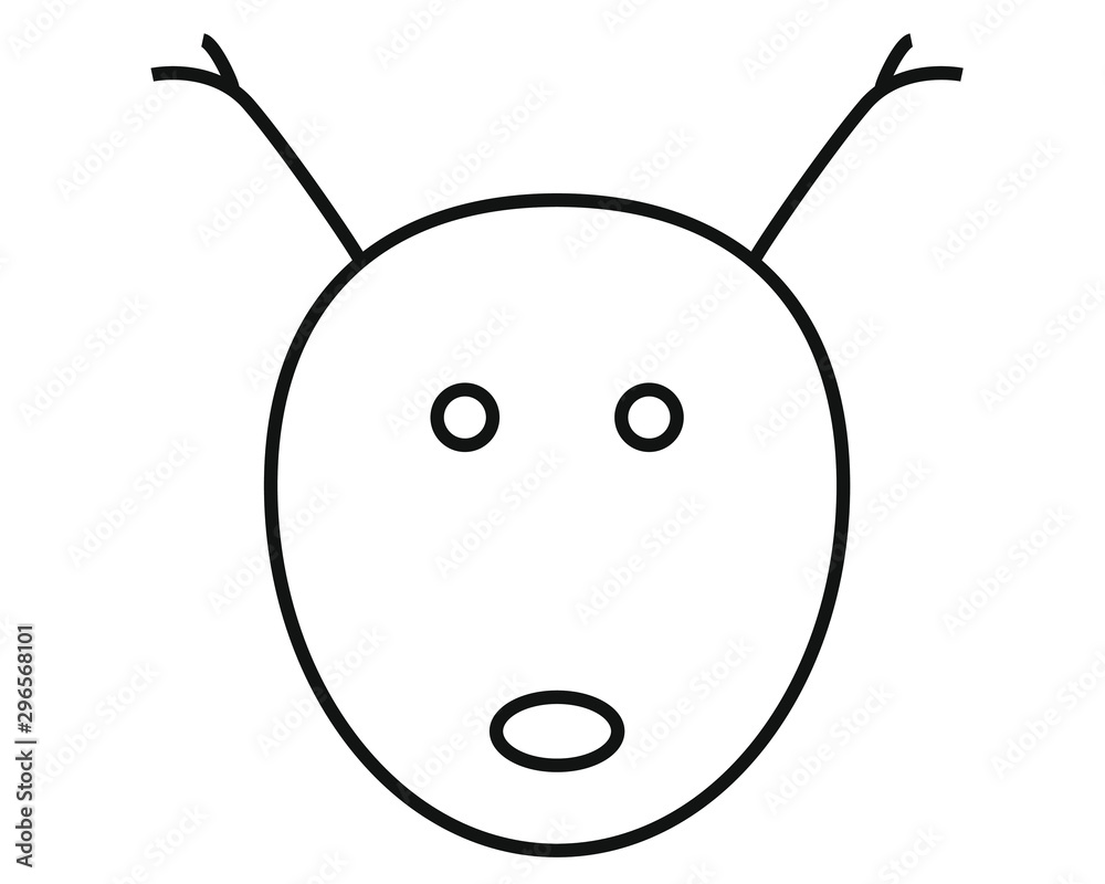 simple drawing vector, christmas reindeer simple drawing vector, christmas reindeer