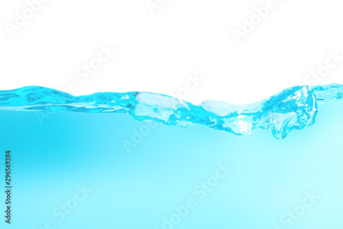 Close up blue water splash with copy space.