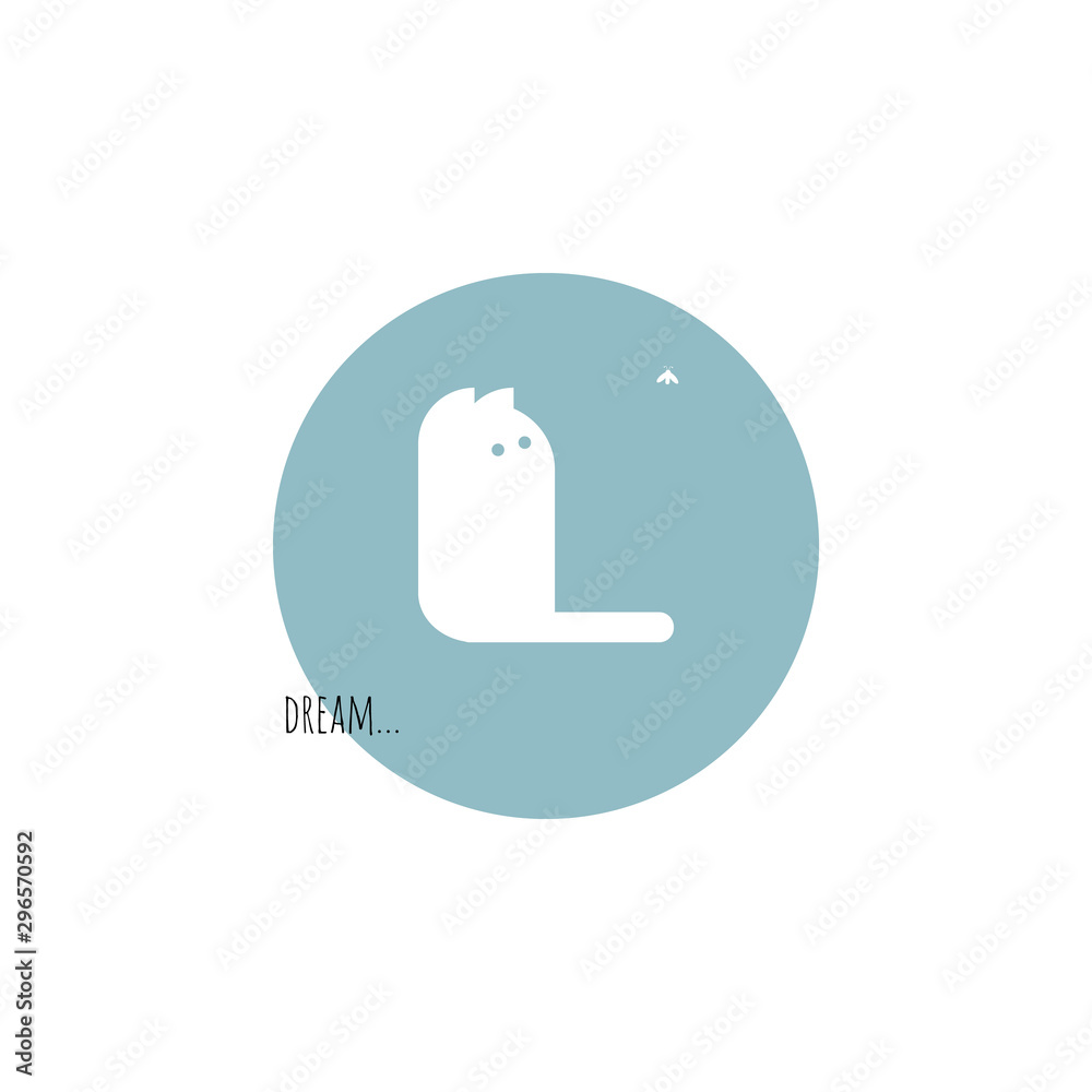Fototapeta premium cat set card cards cat set fly postcard pet dream