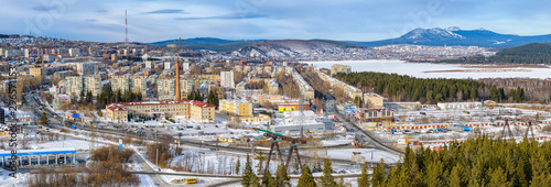 aerial view of the Zlatoust, Chelyabinsk oblast, Russia