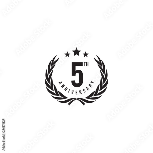 5th years celebrating anniversary emblem logo design