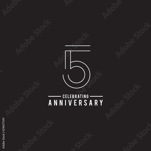 5th years celebrating anniversary emblem logo design