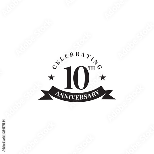 10th years celebrating anniversary emblem logo design