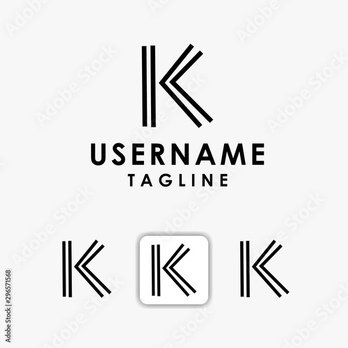 letter K logo icons design template kk